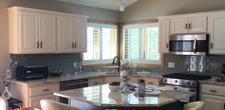 Cincinnati kitchen with shutters and appliances